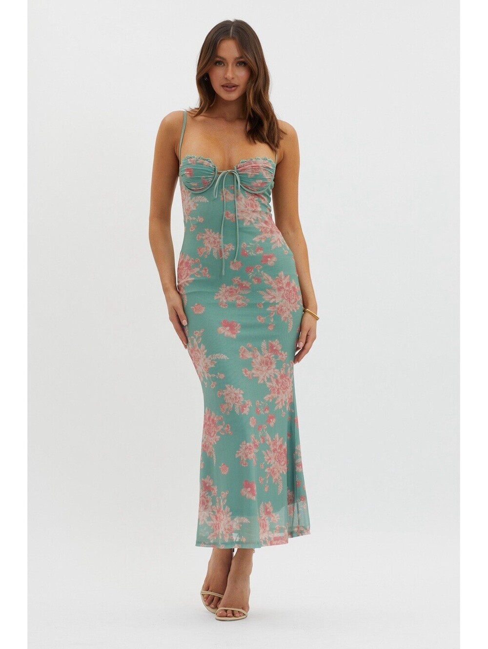 Saints and Secrets Romantic Floral Chic Lace Trim Mesh Dress Selfie Leslie L
